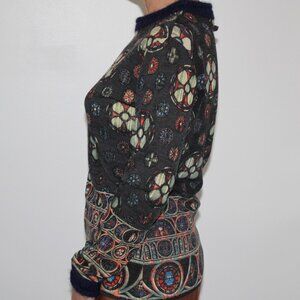 JEAN PAUL GAULTIER Sweater Abstract Wool Light Knit Long Sleeve Top Italy VTG M